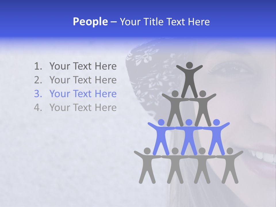 A Young Girl Wearing A Blue And White Hat PowerPoint Template