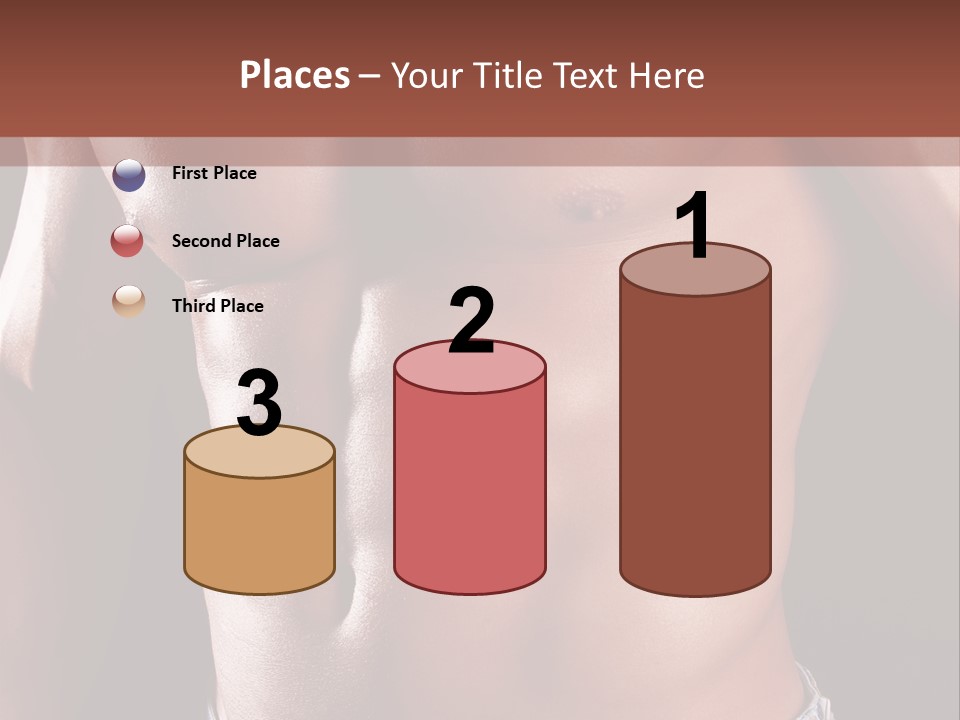 A Man With No Shirt Is Posing For A Picture PowerPoint Template