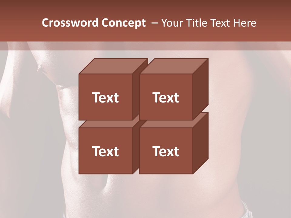 A Man With No Shirt Is Posing For A Picture PowerPoint Template