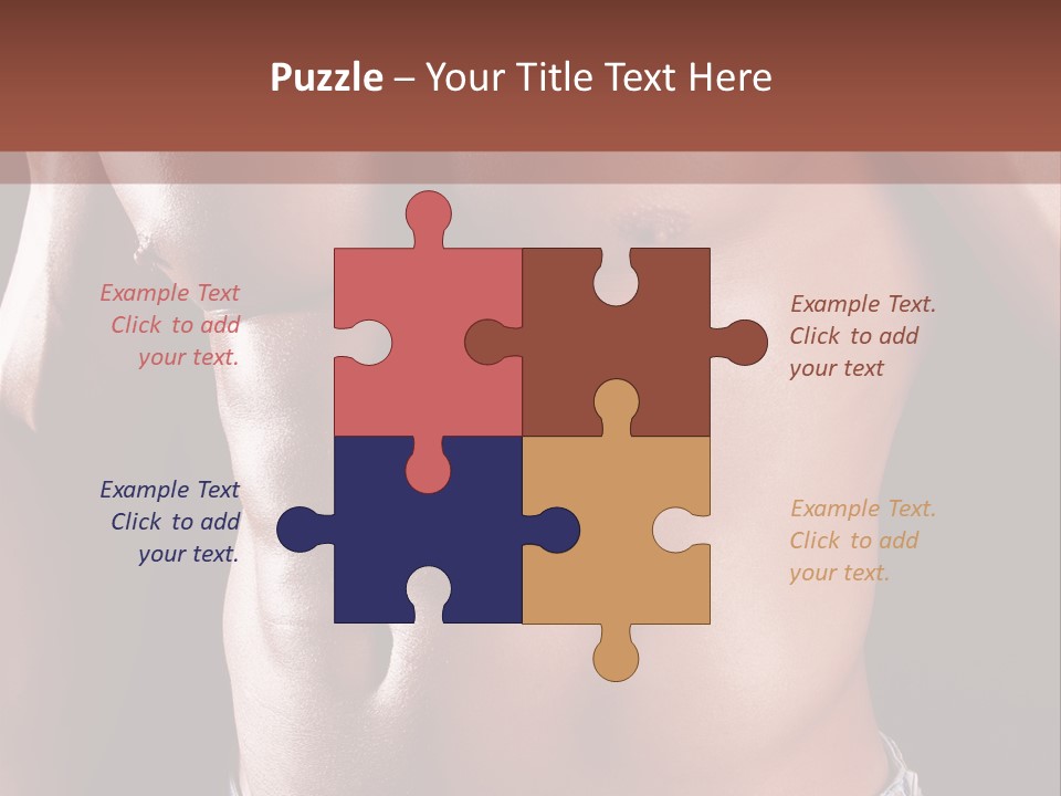 A Man With No Shirt Is Posing For A Picture PowerPoint Template