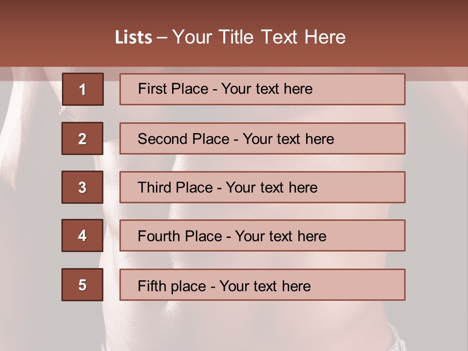 A Man With No Shirt Is Posing For A Picture PowerPoint Template