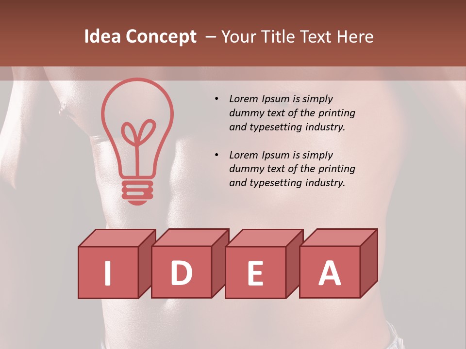 A Man With No Shirt Is Posing For A Picture PowerPoint Template