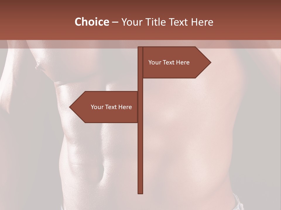 A Man With No Shirt Is Posing For A Picture PowerPoint Template