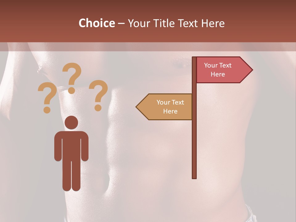 A Man With No Shirt Is Posing For A Picture PowerPoint Template