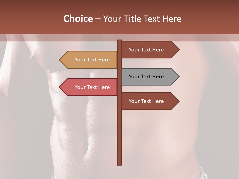 A Man With No Shirt Is Posing For A Picture PowerPoint Template