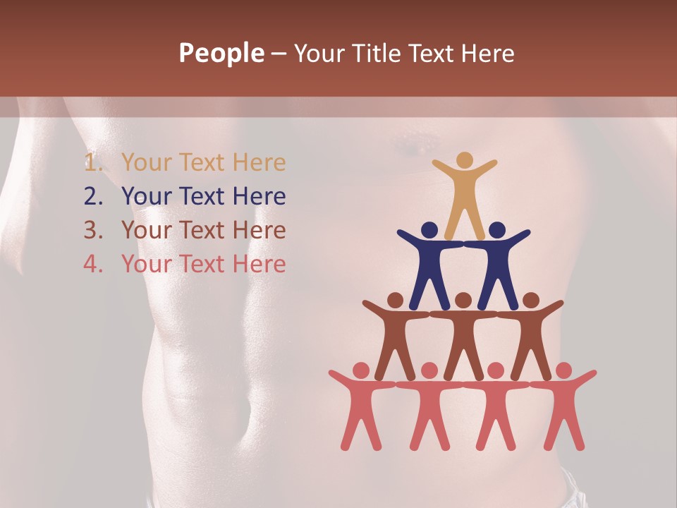 A Man With No Shirt Is Posing For A Picture PowerPoint Template