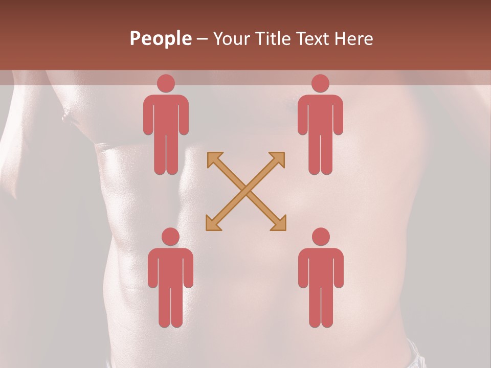 A Man With No Shirt Is Posing For A Picture PowerPoint Template
