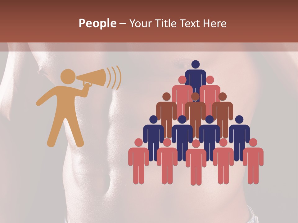 A Man With No Shirt Is Posing For A Picture PowerPoint Template