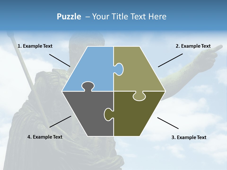 A Statue Of A Roman Soldier Holding A Spear PowerPoint Template