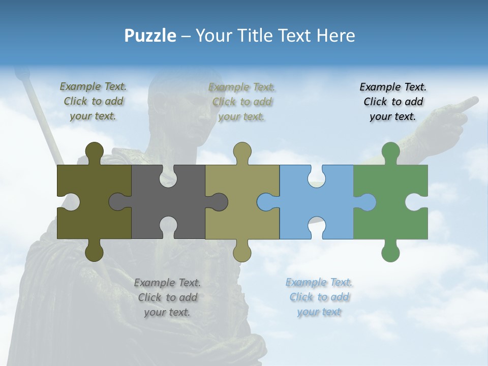 A Statue Of A Roman Soldier Holding A Spear PowerPoint Template