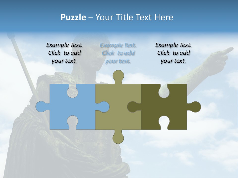 A Statue Of A Roman Soldier Holding A Spear PowerPoint Template