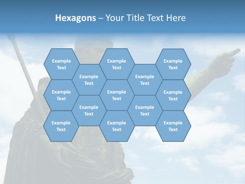 A Statue Of A Roman Soldier Holding A Spear PowerPoint Template