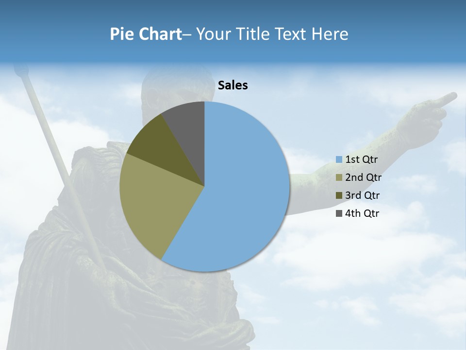 A Statue Of A Roman Soldier Holding A Spear PowerPoint Template