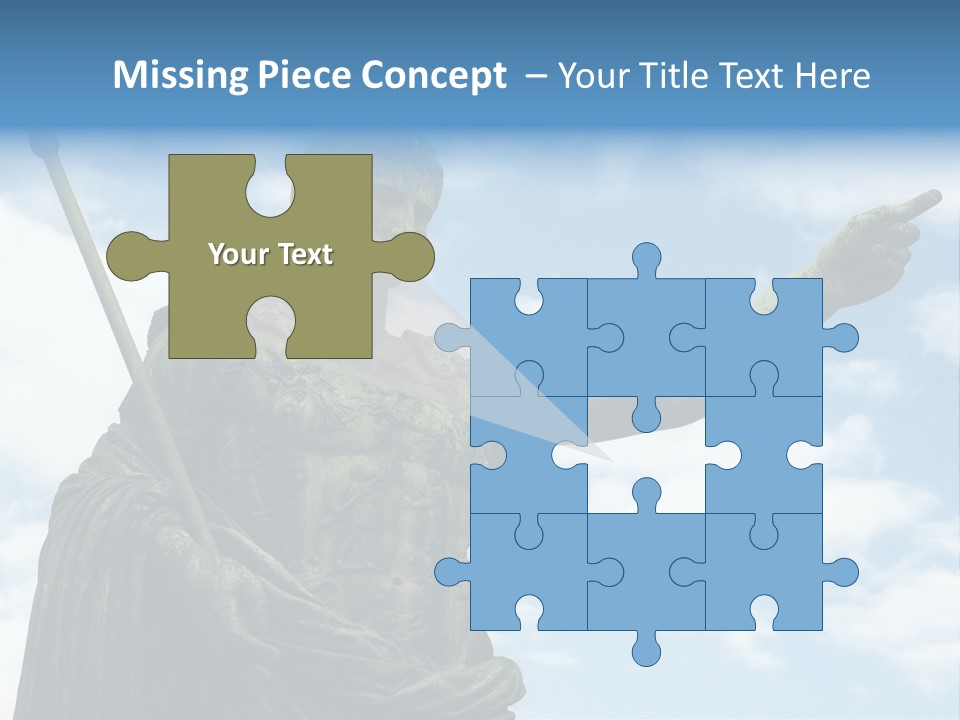 A Statue Of A Roman Soldier Holding A Spear PowerPoint Template