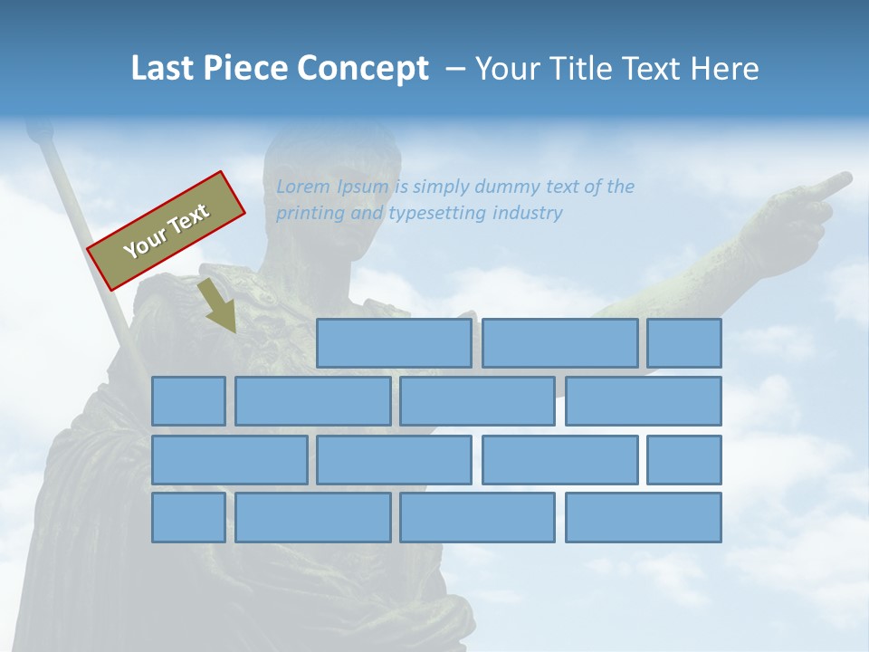 A Statue Of A Roman Soldier Holding A Spear PowerPoint Template