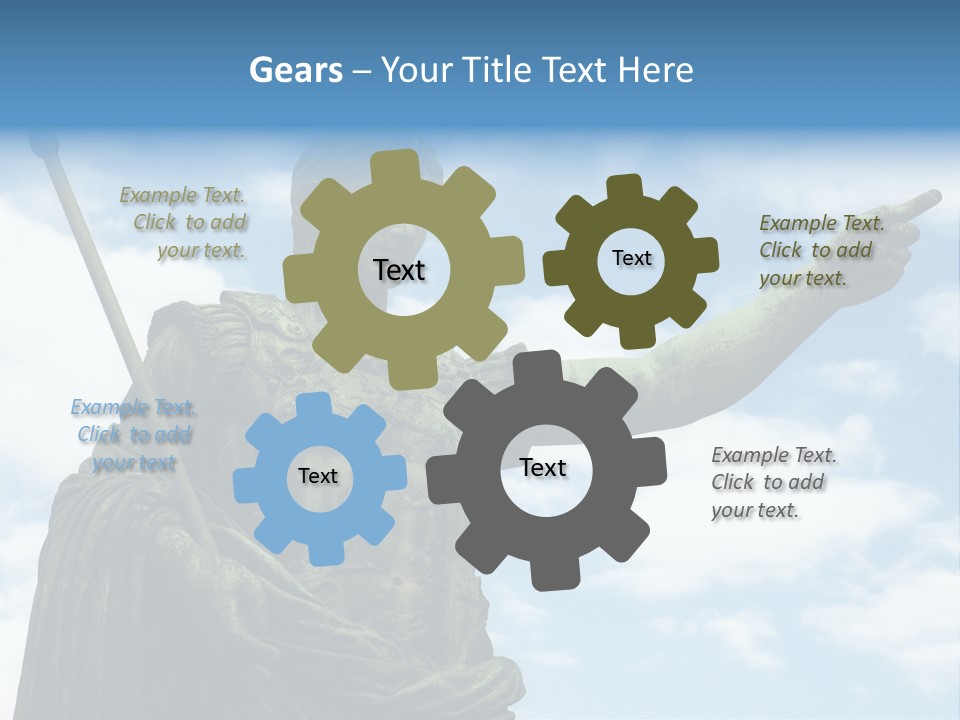 A Statue Of A Roman Soldier Holding A Spear PowerPoint Template