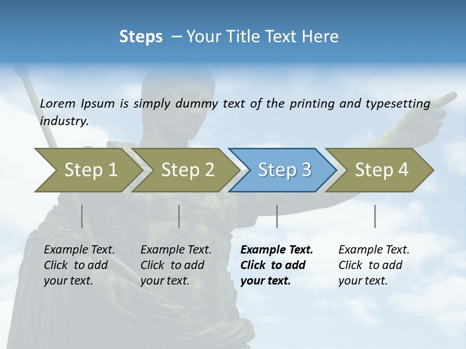 A Statue Of A Roman Soldier Holding A Spear PowerPoint Template