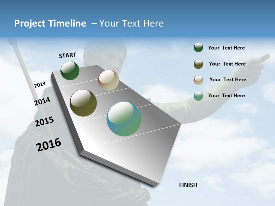 A Statue Of A Roman Soldier Holding A Spear PowerPoint Template