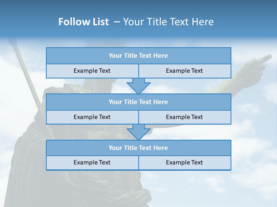 A Statue Of A Roman Soldier Holding A Spear PowerPoint Template