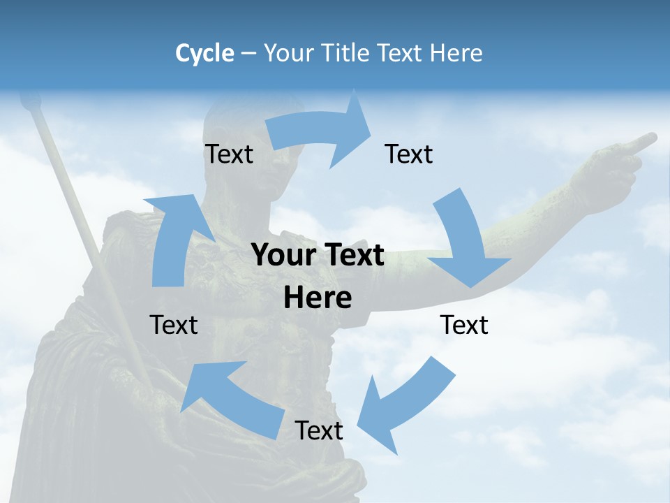 A Statue Of A Roman Soldier Holding A Spear PowerPoint Template