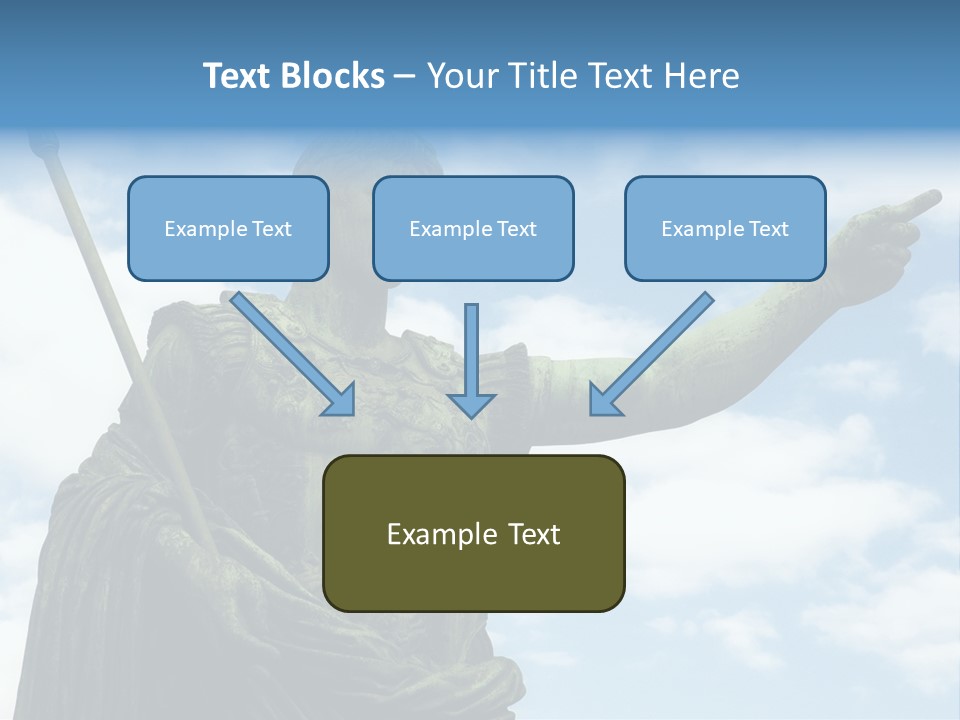 A Statue Of A Roman Soldier Holding A Spear PowerPoint Template
