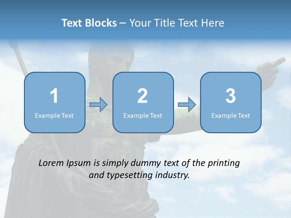 A Statue Of A Roman Soldier Holding A Spear PowerPoint Template