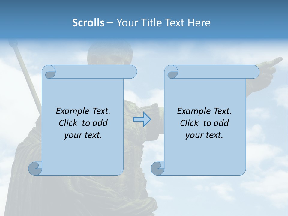 A Statue Of A Roman Soldier Holding A Spear PowerPoint Template