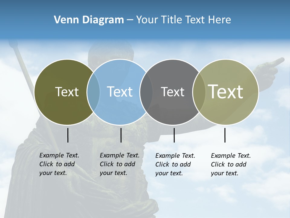 A Statue Of A Roman Soldier Holding A Spear PowerPoint Template
