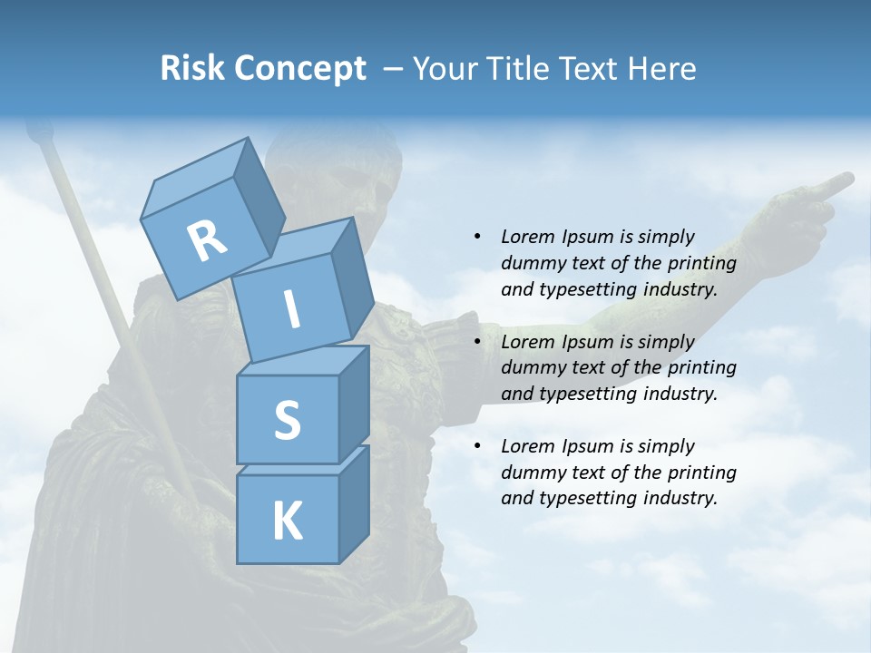 A Statue Of A Roman Soldier Holding A Spear PowerPoint Template