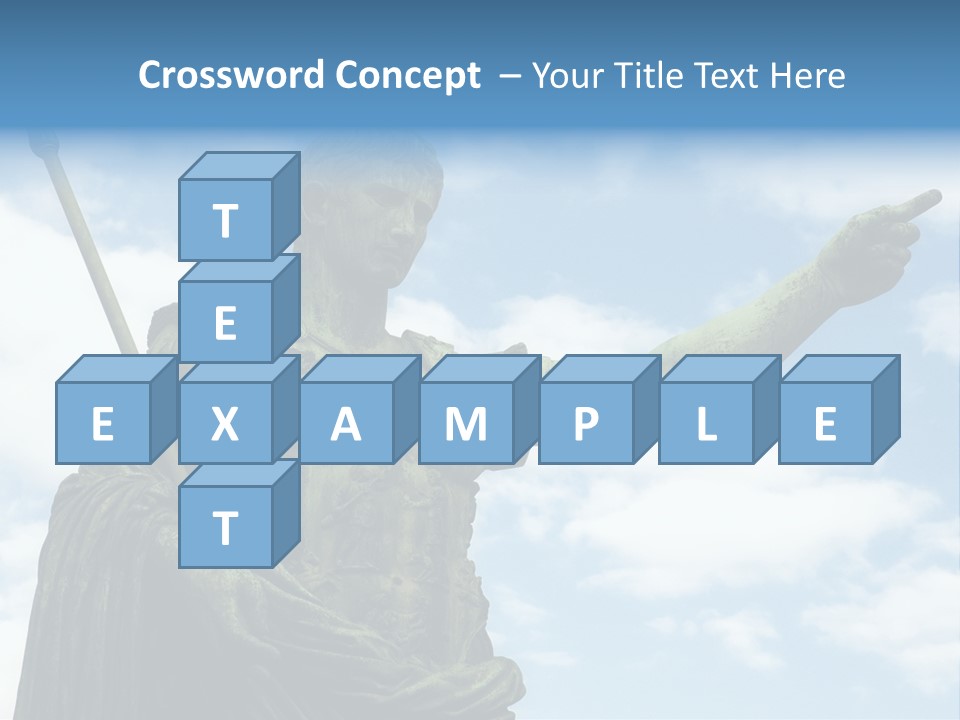 A Statue Of A Roman Soldier Holding A Spear PowerPoint Template