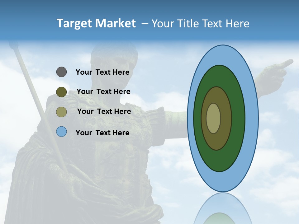 A Statue Of A Roman Soldier Holding A Spear PowerPoint Template