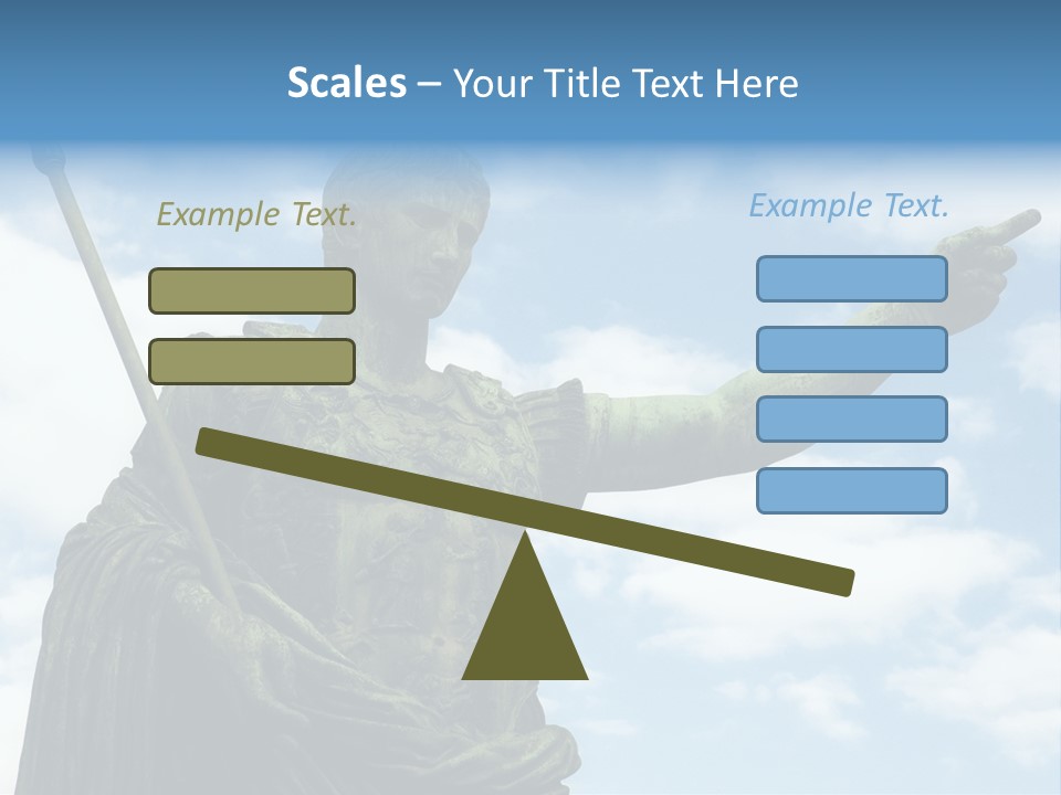 A Statue Of A Roman Soldier Holding A Spear PowerPoint Template