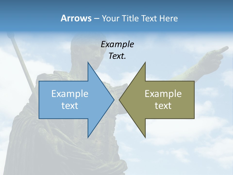 A Statue Of A Roman Soldier Holding A Spear PowerPoint Template