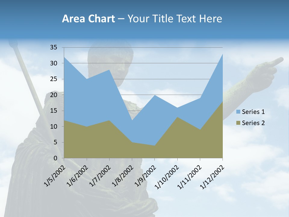 A Statue Of A Roman Soldier Holding A Spear PowerPoint Template