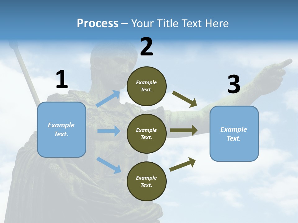 A Statue Of A Roman Soldier Holding A Spear PowerPoint Template