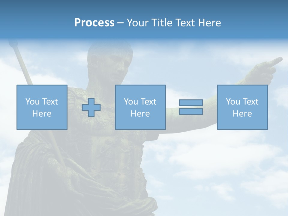 A Statue Of A Roman Soldier Holding A Spear PowerPoint Template