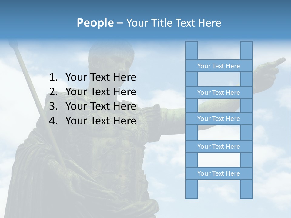 A Statue Of A Roman Soldier Holding A Spear PowerPoint Template