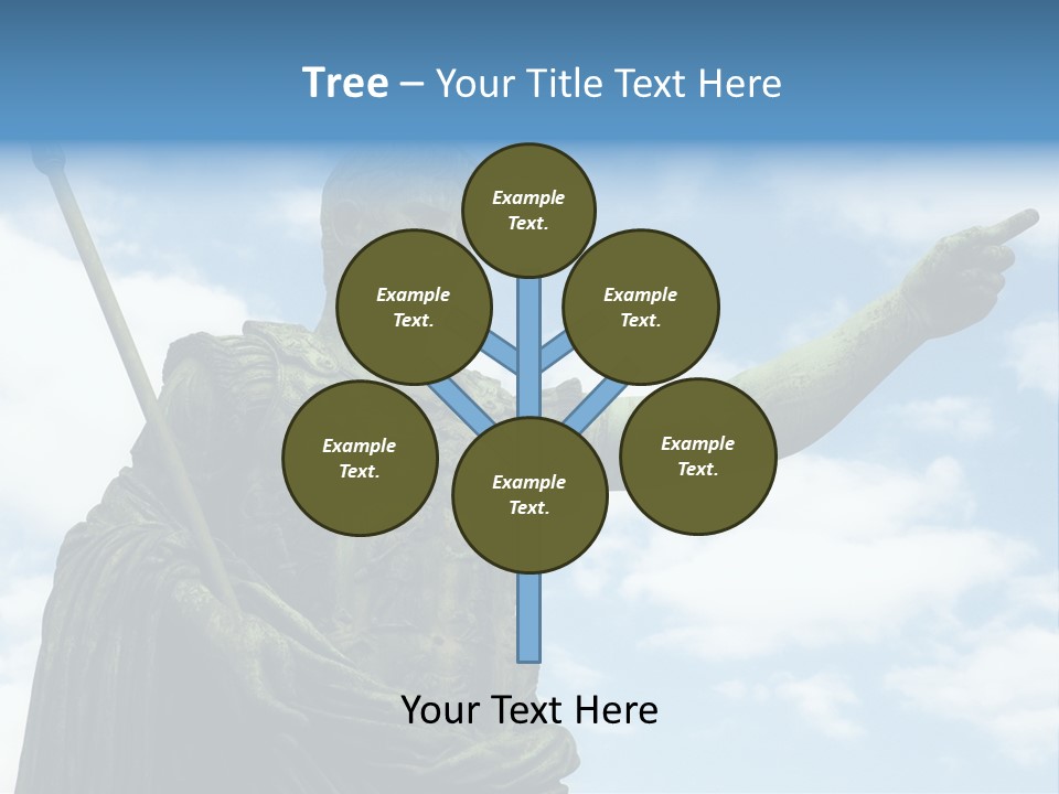 A Statue Of A Roman Soldier Holding A Spear PowerPoint Template