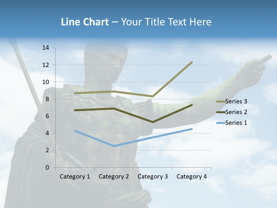 A Statue Of A Roman Soldier Holding A Spear PowerPoint Template
