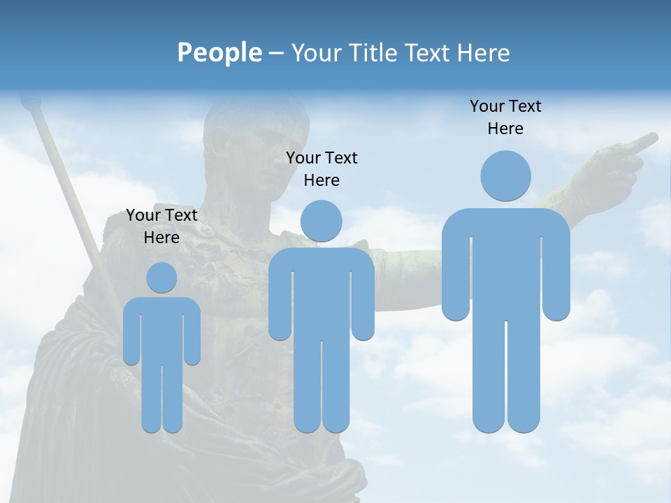 A Statue Of A Roman Soldier Holding A Spear PowerPoint Template