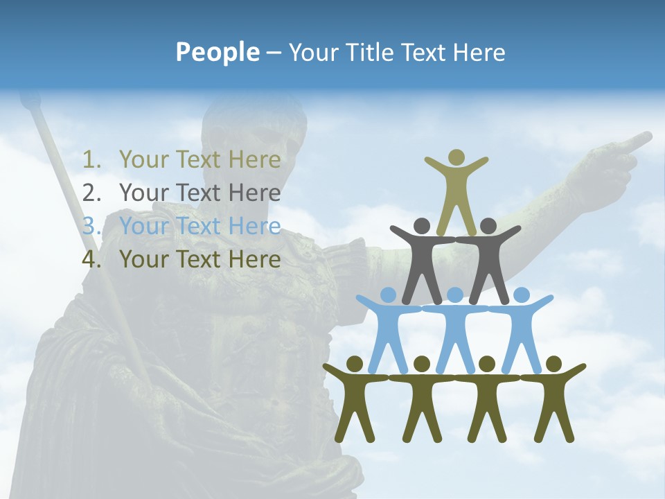 A Statue Of A Roman Soldier Holding A Spear PowerPoint Template