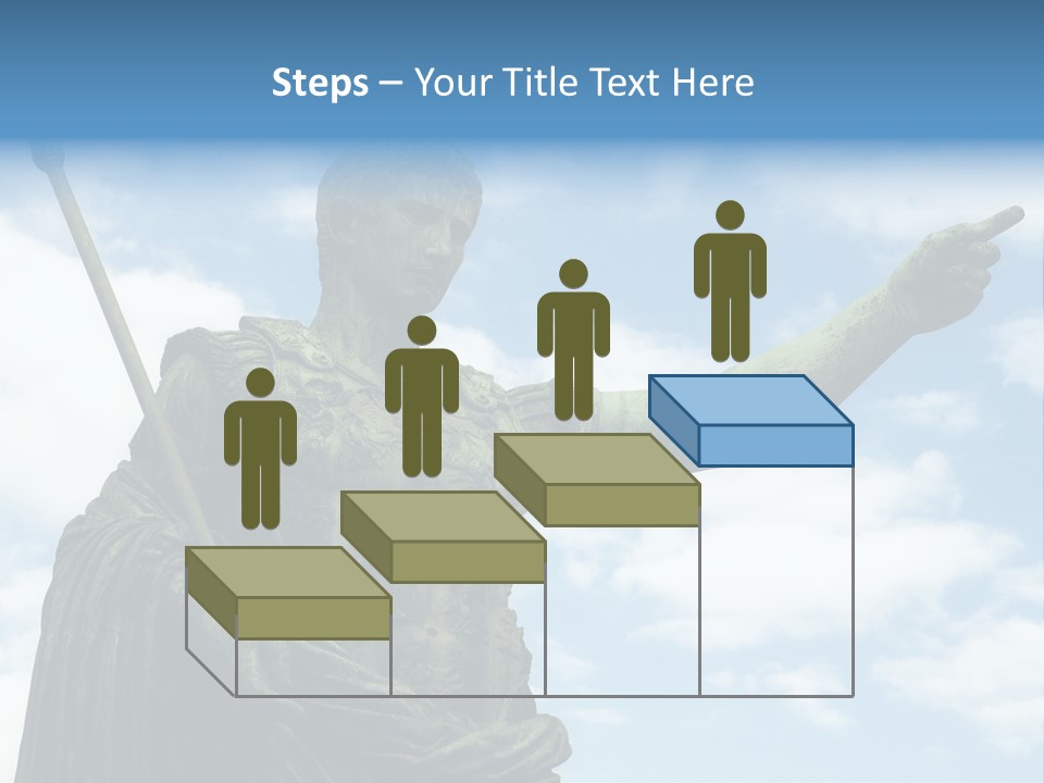 A Statue Of A Roman Soldier Holding A Spear PowerPoint Template