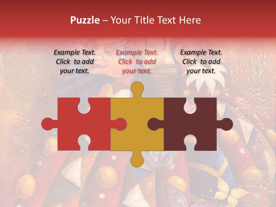 A Painting Of Clowns With Masks On Them PowerPoint Template