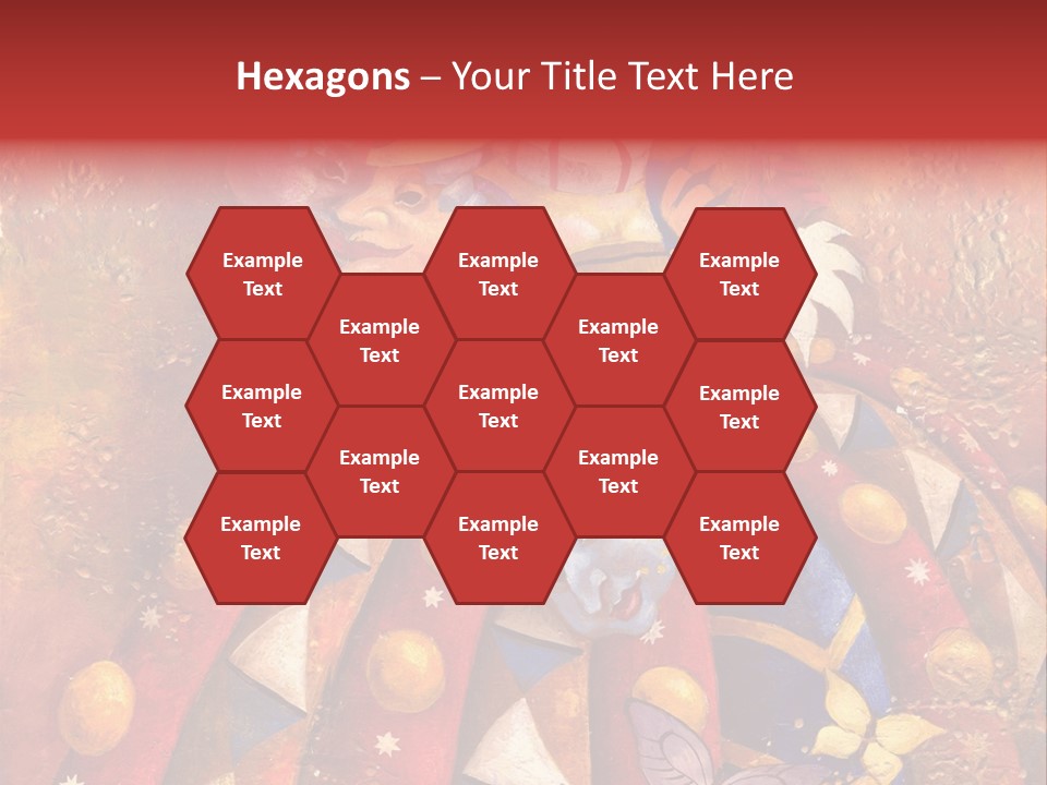 A Painting Of Clowns With Masks On Them PowerPoint Template