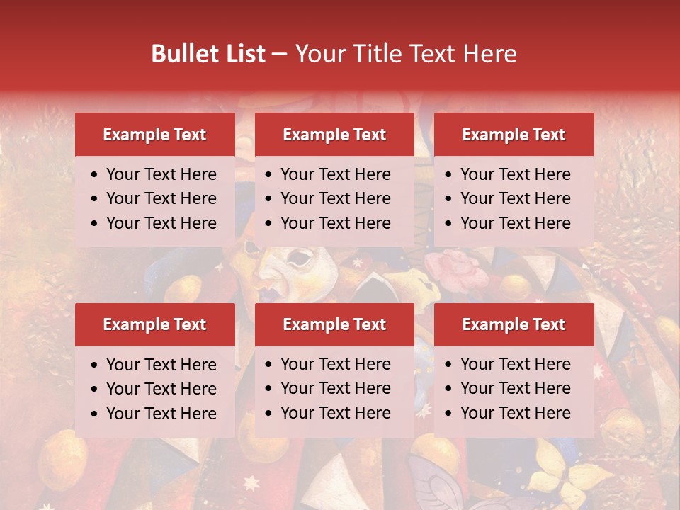 A Painting Of Clowns With Masks On Them PowerPoint Template