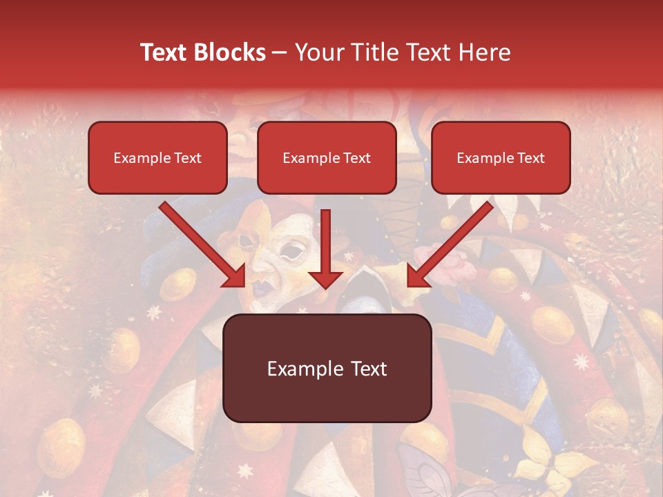 A Painting Of Clowns With Masks On Them PowerPoint Template