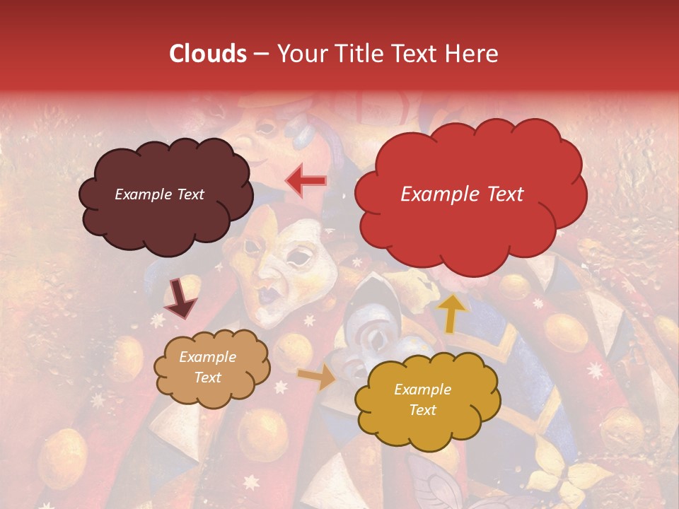 A Painting Of Clowns With Masks On Them PowerPoint Template