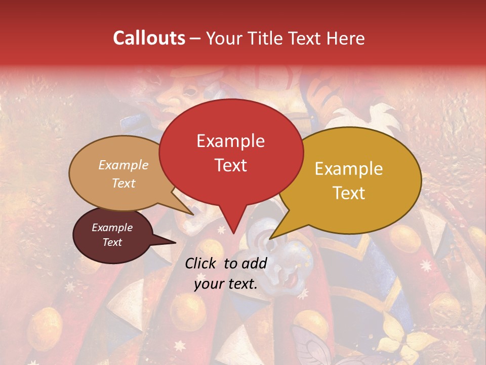 A Painting Of Clowns With Masks On Them PowerPoint Template