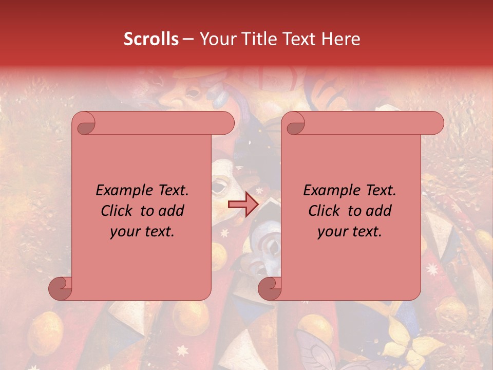 A Painting Of Clowns With Masks On Them PowerPoint Template