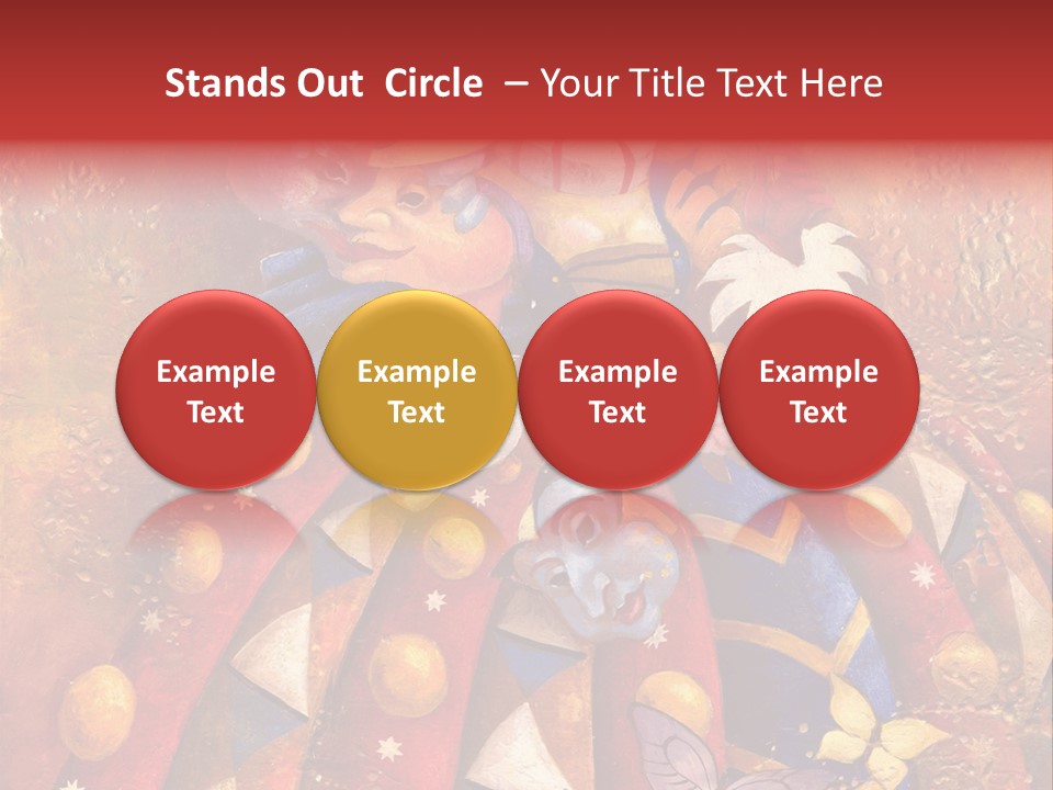 A Painting Of Clowns With Masks On Them PowerPoint Template